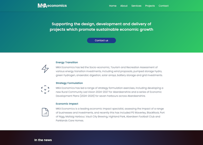 MKA Economics website by Fly Digital Scotland