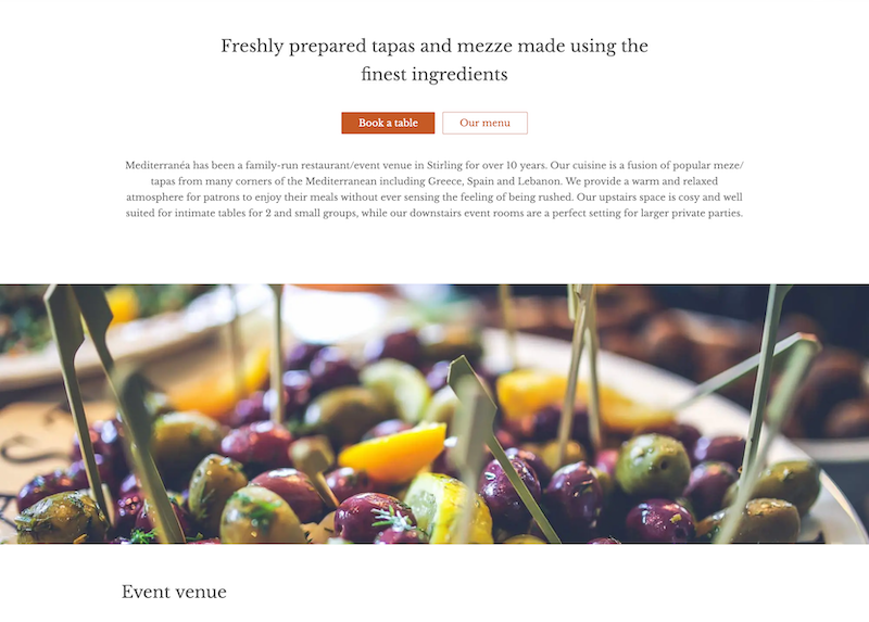 Mediterranea Stirling website by Fly Digital Scotland
